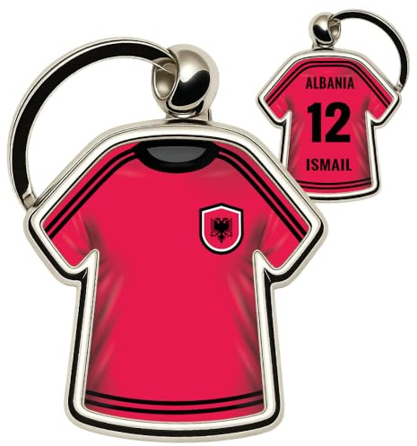 minifan Personalisierter Schlüsselanhänger Trikot Länder Look – mit Name & Nummer – Länderflagge Design, Fanartikel & Geschenkidee für Fans und Fußballfreunde -viele Länder verfügbar!