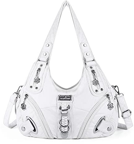 Angelkiss Hobo börsen und Handtaschen für Damen Satchel Handtasche Frauen börsen Groß Täglich Schultertasche, Weiá (weiß), Large