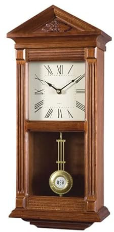 Relojesdeco Pendeluhr 51 cm, Pendeluhr mit Carrillon und Westminster Glockenspiel, Walnussbraun, 51 x 22 x 11 cm
