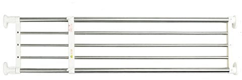 BAOYOUNI Extendable Wardrobe Cupboard Shelf Rack Heavy Duty Adjustable Closet Storage Shelves Expanding Clothes Hanging Tension Pole Rods Kitchen Organiser Dividers Bookshelf
