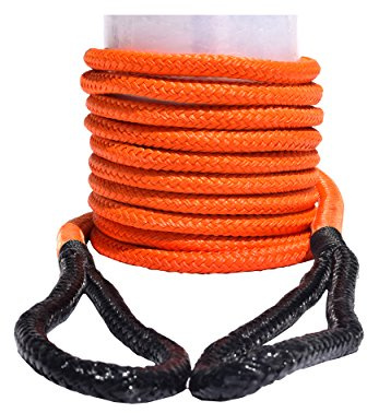 QIQU Kinetic Recovery & Tow Rope Heavy Duty Vehicle Tow Strap Rope for Truck ATV UTV SUV Snowmobile and 4x4 OFF-Road Recovery 3 Size to Choose(1/2''/3/4''/1'') 3 Color (1/2''x20', orange)