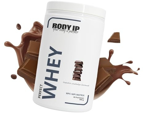 BODY IP Perfect Whey Protein Pulver | Unglaublich Schokoladig | Eiweißpulver für Protein Shake & Muskelaufbau | hoher BCAA Anteil | 30 Portionen | Whey Isolat & Konzentrat | hoher Eiweißgehalt | 900g