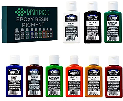 Resin Pro Set 9 Paste Farben, Konzentrierte Farben, Intensive und Leuchtende Farben für Epoxidharze - DIY, Schmuck, Harztische, Kunsthandwerk (9x25 ml)