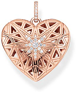 Thomas Sabo Damen-Anhänger Herz Medaillon Stern rosé 925 Sterlingsilber roségold vergoldet PE861-416-14