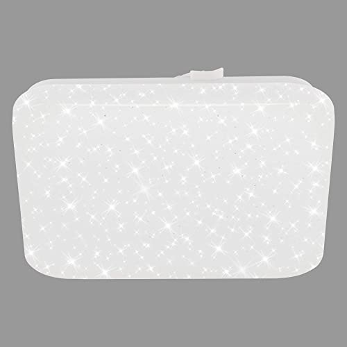 Briloner Leuchten - LED Deckenleuchte, Deckenlampe mit Sternendekor, 8 Watt, 900 Lumen, 4.000 Kelvin, Weiß, Quadratisch, 220x220x50mm (LxBxH)