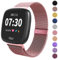 Limque magnetische Bänder, kompatibel mit Fitbit Versa/Versa 2 / Versa Lite/SE, verstellbares Ersatz-Armband für Fitbit Versa Smart Watch, Mehrfarbig, Rose Gold, Large