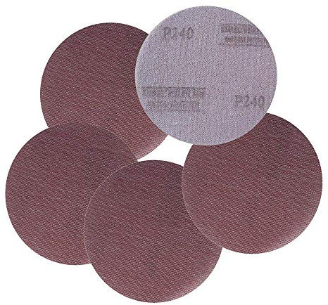 5Pcs Disque de Ponçage 150mm 6 papier de verre extraction de poussière de peinture 180 Grain