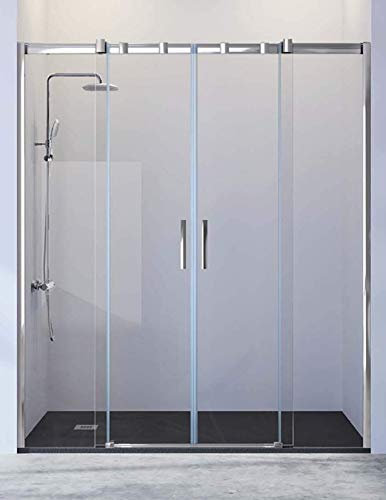 Box doccia frontale - 2 ante fisse e 2 ante scorrevoli - vetro di sicurezza da 8 mm - modello Triana 4 (156-160 cm)