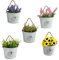 5 Pcs Metal Hanging Planter Basket, Outdoor Vintage Iron Flower Bucket Garden Hanging Flower Pot Bucket Rustic French Country Style Flower Holder, Fits Home, Garden, Patio, Deck