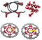 SUMC Zoom - Set di freni a disco idraulici per mountain bike, set anteriore e posteriore, con rotore a disco flottante da 160 mm e bulloni colorati (rosso)