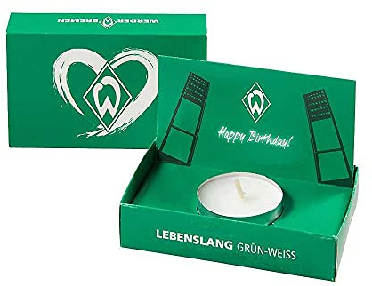 Werder Bremen SV Grußkarte mit Teelicht Happy Birthday + Lesezeichen Wir | Glückwunschkarte, Karte, SVW