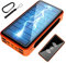 Dygzh Batterie Externe Induction 100000mah, Batterie Portable QI Charge Rapide, Power Bank Solaire PD Tpye-C USB, 6 Sorties, Chargeur Solaire, Compatible avec i-Phone H-uawei S-amsung etc,Orange
