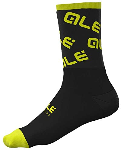 Alé Cycling Logo Socken 18cm Herren schwarz/gelb Schuhgröße M | EU 40-43 2021 Fahrradsocken
