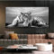 Zhadongli Art Tier Tiger Kunstdrucke Schwarz und Weiß Wandkunst Bilder Leinwand Kunstwerk Abstrakte Tiger Poster Malerei Heimdekoration 80x160cm (31x63in) Rahmenlos