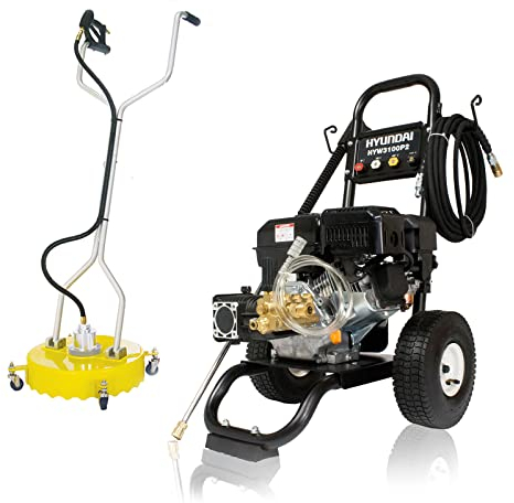 Hyundai 3100psi 212cc 10L/min Petrol Pressure Washer & 18 Flat Surface Cleaner with 3 Year Warranty Black