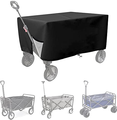 Abdeckung für Bollerwagen, Outdoor Faltbare Wagon-Abdeckung, Wasserdicht Anti-UV Staubdicht 60D Oxford-Tuch Schutzhülle für Handwagen, Gartenwagen-Abdeckung, Abdeckung für zusammenklappbare Wagenwagen