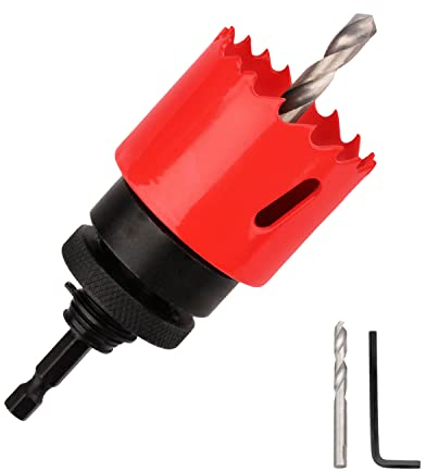 Lochsäge 55mm,M42 HSS Lochbohrer Set für Holz Aluminium Eisenblech Rohr Kunststoff,Schnitttiefe 44 mm(Rot)