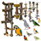 Juguete antiestrés para loros, brocheta lima picos de pájaros agaporni, ninfa, caique, accesorio de jaula y voladera aves guacamayo, yaco, CALIDAD PREMIUM. (M, Pack 2 und jaula, Natural sin color)