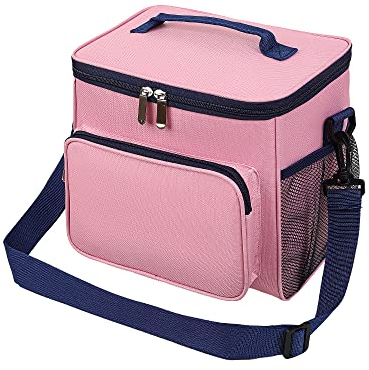 Morbuy Imperméable Sac Isotherme Courses, Glaciere Souple Isotherme Sac Glaciere pour Plage Camping, Sac Gamelle Pliable Sacs Isothermes Repas Sac Isotherme Enfant Homme Femme (12L,rose)