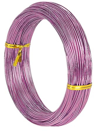 18 Gauge 1mm Aluminum Craft Wire, 165 Feet Bendable Light Pink Metal Wire | for Sculpting, Bike Model Skeleton Craft Floral Making, Jewelry Making, Weaving and Wrapping