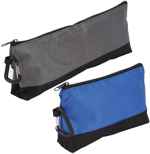 Belle Vous Set de Bolsas Portaherramientas - 2x Bolsa de Tela Oxford con Cremallera y Mosquetón para Herramientas - Organizador Estuche Vacio para Tornillos Destornilladores y Más