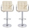 Panana Barhocker 2er Set, Barstuhl höhenverstellbar, mit Kunstleder, 360° Drehstuhl, Küchenstuhl mit Armlehnen, Rückenlehne und Fußstütze (Beige, 2), FD-FBBC81