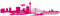 Samunshi® Düsseldorf Skyline Aufkleber Sticker Autoaufkleber City Gedruckt - 100x26cm pink