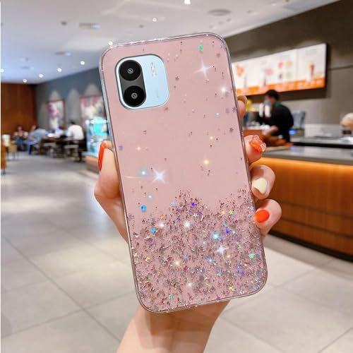 Funda Compatible con Xiaomi Redmi A2/Redmi A1 Case Transparente Brillo de Estrellas Cover Antigolpes TPU Carcasa