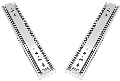 2St Leise Dreifach-Führungsschiene Schubladengleiter aus Edelstahl Schubladenschienen montieren stainless steel inoxlm Möbelgleitbahn dreigleisige Gleitbahn Schrank Gleitschiene
