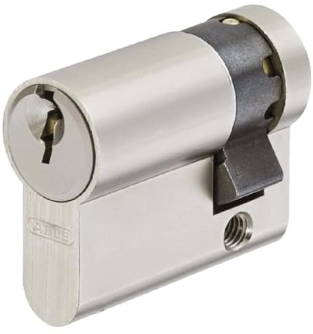 ABUS Halbzylinder A93NP 10 x 30 mm, Nickel, Sicherheitsschloss, Gleichschließend, Haus- und Wohnungstüren