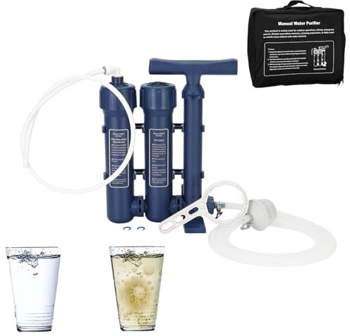 P Polerden Water Purification System for Camping, Outdoor，3 Filters, Pump Handle
