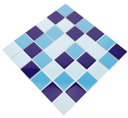 ABOOFAN Azulejos Cuadrados De Cerámica Azul Acabado Brillante, Tamaño 48 Cm, Azulejos Para Piscinas y Estanques Peces, Ideales Para Decoración y Bricolaje, Resistentes a Rayones y Roturas