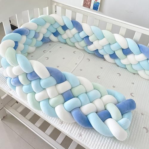 WLXFF Baby Kantenschutz Knotenkissen 6 Aktien Baby SeitenschläFerkissen Kantenschutz Bettschlange Baby Geflochten Bettschlange Baby,Braided Side Sleeper Pillow,P,200CM