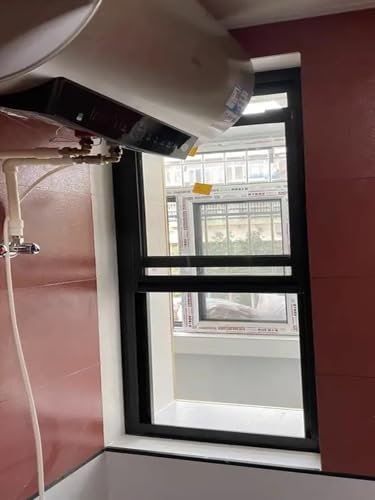 Aluminium-Küchenfenster für alte Häuser, Hühnerställe, Schuppen, Scheunen, Innenraum, Wohnmobil, Schiebefenster, Ersatzfenster aus schwarzem Aluminium (53,3 x 127 cm)