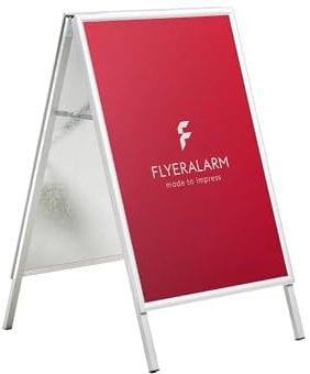 A1 Kundenstopper mit Druck | Outdoor Plakatständer DIN A1 (Wetterfest) | Doppelseitige Werbung für Außenbereich | Robustes Aluminium mit stabilem Stand