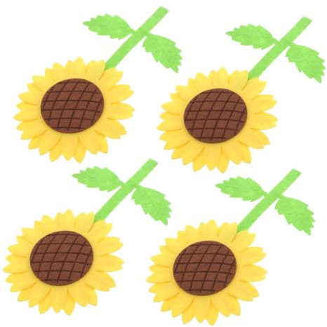 QUMIIRITY 4er-Pack Sonnenblumen-wandaufkleber Für Jungen- Und Mädchenzimmer Vliesstoff Frühlings-mini-Aufkleber Wandkunst Für Kinderzimmer Und Klassenzimmer