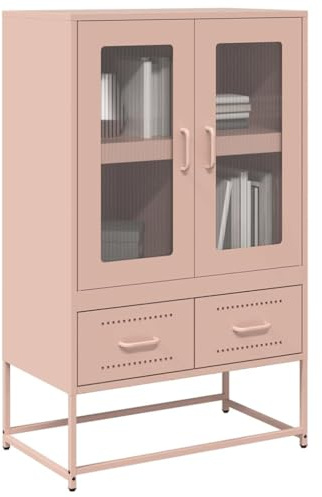 BOWEKAM Möbel, Schränke und Aufbewahrung, Buffets und Sideboards, Highboard Pink, 68 x 39 x 111,5 cm, Stahl