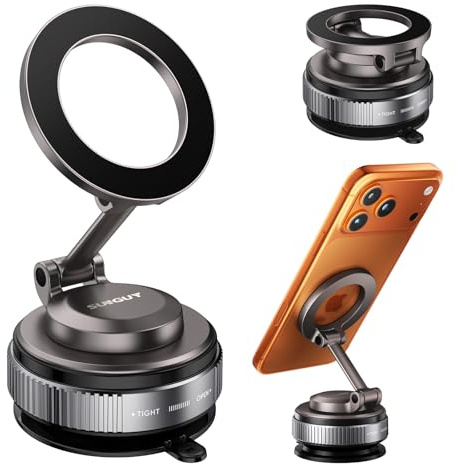SUNGUY Supporto magnetico per telefono con ventosa in gel aggiornato, supporto per telefono cellulare girevole a 360° per ventosa ultra Magsafe da 5 kg e supporti magnetici più potenti N52/30N