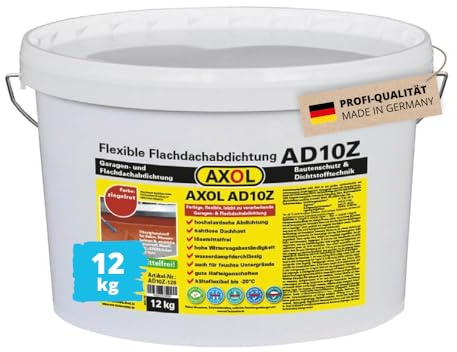 AXOL Flachdach-Abdichtung 12 kg, ziegelrot – Garage abdichten | Profi-Qualität - 1K Dichtstoff, hochelastisch und kälteflexibel bis -20 °C, Chemikalienbeständig