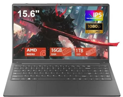 CYCLUS 15,6 pollici PC Portatile da Gaming Laptop R7 5825U Processore (da 2,0 a 4,5 GHz 8C/16T), Vega 8 Graphics, 16 GB RAM 1 TB SSD, Tastiera Retroilluminata/Webcam/Type-C