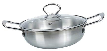 Toyvian Edelstahlpfanne Alltagspfanne Haushaltskochgeschirr Haushaltspfanne Kochpfanne Mit Feiner Verarbeitung Langlebig Und Hitzebeständig Leicht Zu Bewegen Stabiles Doppelgriff-design