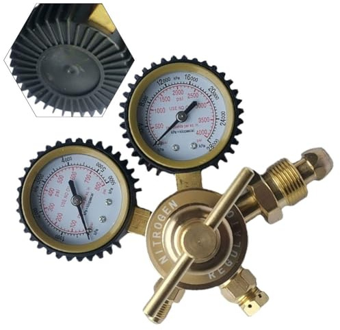 CashMuch All-Copper Hochdruck-Stickstoffregler, CGA580 G5/8 Einlass, 0-200 bar Messbereich, 80 bar Auslass, 25 m³/h Durchflussmenge, für Stickstoff und Sauerstoff