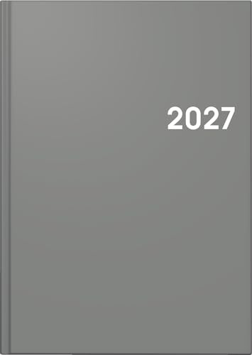 BRUNNEN Buchkalender Mod. 795 2027 | A5, Kunststoff, grau: 1 Seite = 1 Tag, Sa. und So. auf einer Seite, halbstündliche Einteilung von 7-23 Uhr, Sa. und So. stündliche Einteilung von 7-20 Uhr