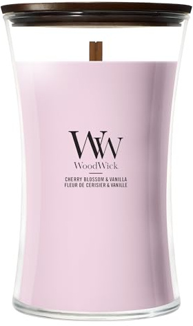WoodWick Scented Candle | Large Hourglass Candle | Cherry Blossom & Vanilla | Perfect Gifts for Women