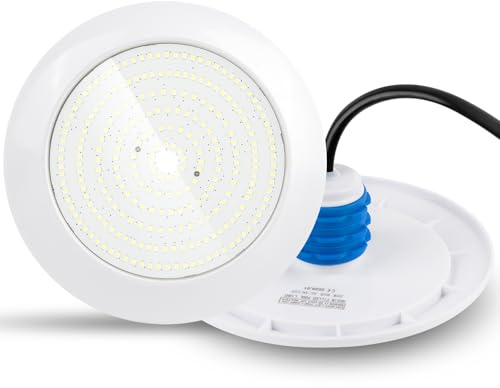 KWODE Éclairage LED pour Piscine, Projecteur Blanc Froid 25W avec Filetage Extérieur 1-1/2 Pouce, IP68 12V AC Lampe Submersible pour Piscines en Béton/Piscines en Polystyrène