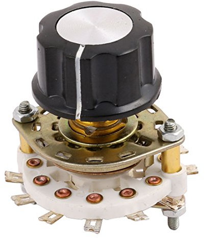 Sourcingmap KCX 2 Pole 5 posizioni 12 terminali interruttore rotativo Selettore Canale di banda coperchio rotondo