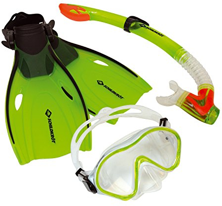 Schildkröt Kinder-Schnorchelset Bermuda 3-teilig, Brille, Schnorchel, verstellbare Flossen in verschiedenen Größen, ABC Set, Junior Tauchset, hochwertiges Silikon, perfekte Passform