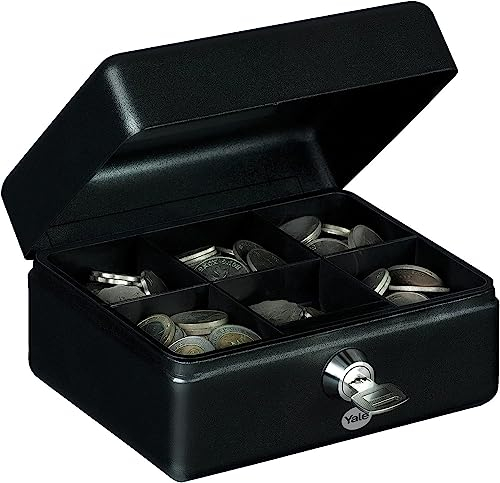Yale YCB/080/BB2 - Caisse à monnaie, Monnayeur 15 x 12 x 8 cm, Noir