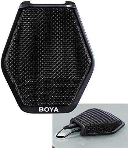 BOYA Super-Cardioid Condenser Conference Microphone, Mic with 3.5mm Audio Jack & 5V USB Interface 16ft Pickup Distance for Conference Room Seminars and Other Occasions