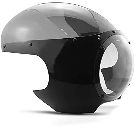 Cafe-Racer Retro Lampenverkleidung Vintage T3 schwarz-rauchgrau